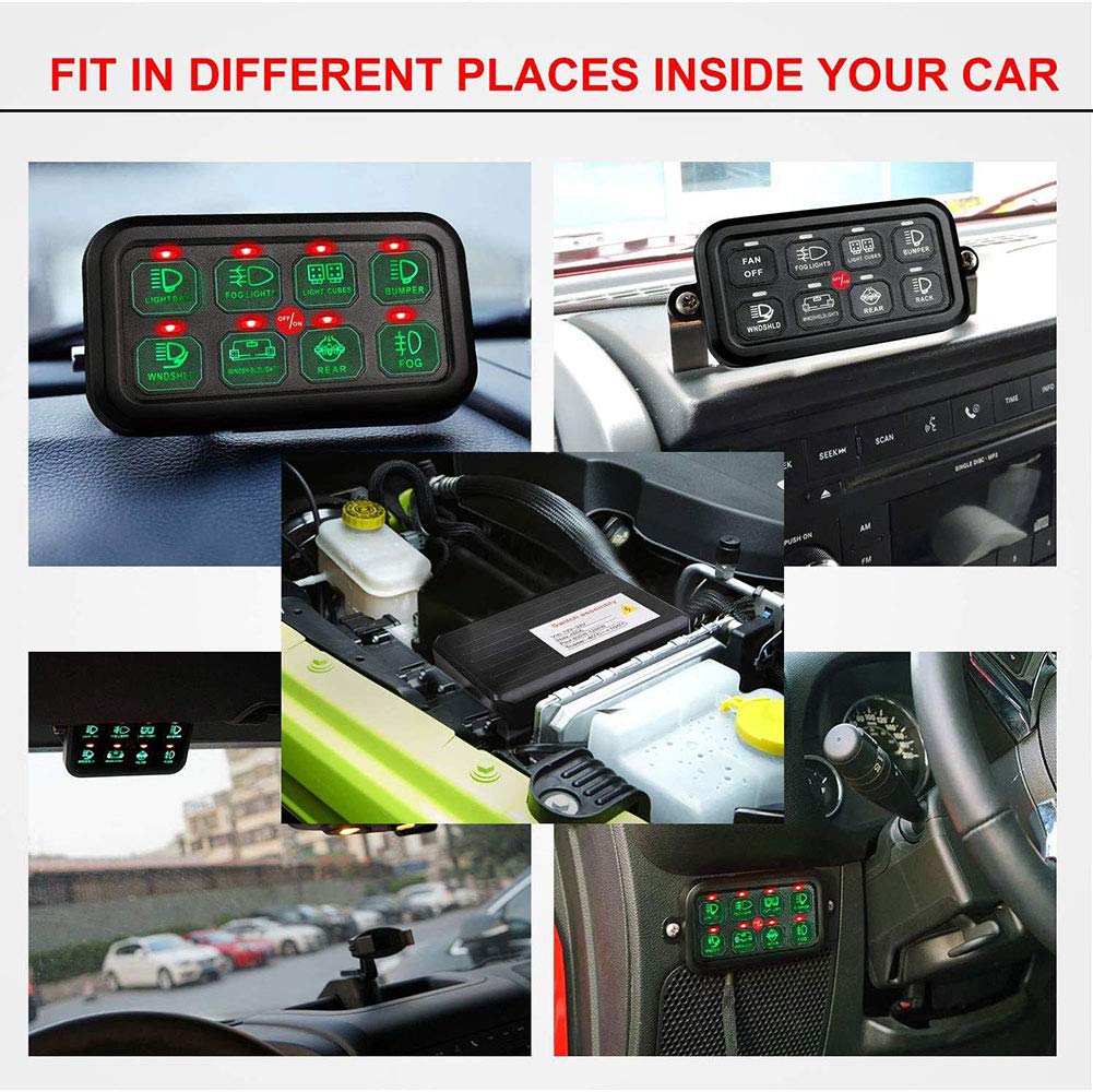 8 GANG LED SWITCH PANEL CONTROL BOX FOR CAR 