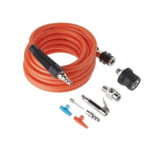 PORTABLE TIRE INFLATION KIT, INCLUDES AIR HOSE 18 FOOT LONG AND ACCESSORIES KIT